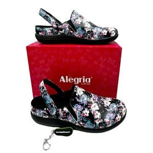 Alegria Women's Floral Black Clogs